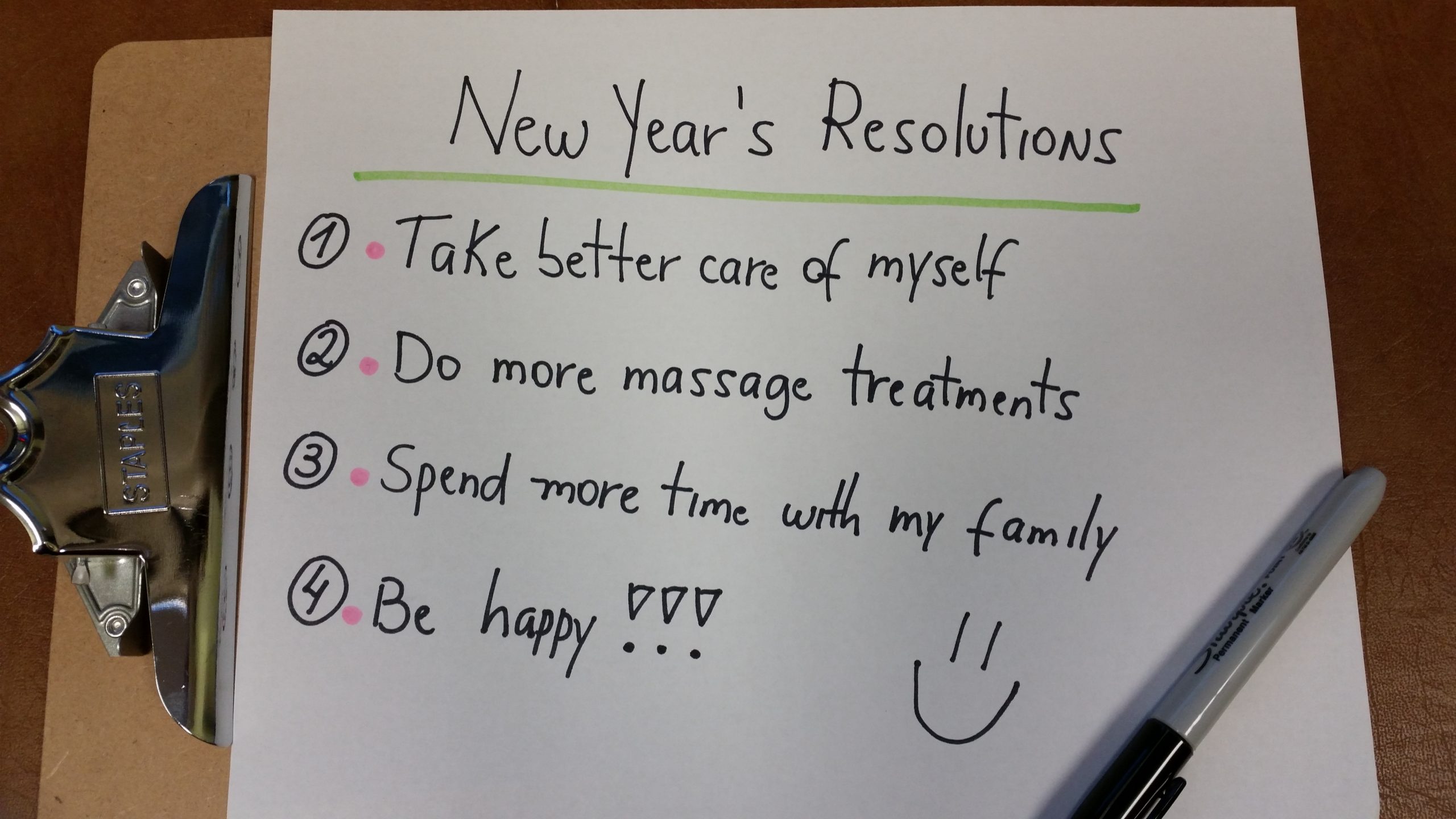 New Years resolutions pompano massage